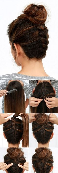 Oggi vi sveleremo dei trucchi semplici e veloci per tutte le amanti di acconciature "casual" o "finto disordinato". Ma veniamo subito al dunque. 1. Una "ci Hair 2018, Trendy Hair Color, Braided Bun, Hair Color Trends, Wedding Idea, Layered Haircuts, Messy Hairstyles