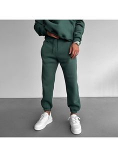 Men Youth Pants, Unisex Casual Comfortable Solid Color Sweatpants Jogging, Dark Green, Sweatpants, Solid Color, Pants, Color, Tracksuit Bottoms, Trousers