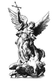 Archangel Michael Tattoo, St Michael Tattoo, Archangel Tattoo, Medieval Artwork, Statue Tattoo, Greek Mythology Tattoos, Angel Tattoo Designs, Mythology Tattoos, Greek Tattoos