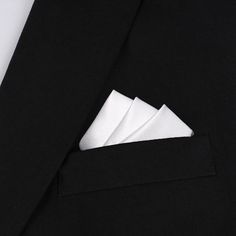 Our signature Snow White Satin Pocket Square brings a formal polish to suit arrangements. Defining your suit with an extra hint of luxury, from its handcrafted approach to tailoring to its sheen satin cloth; this Snow White Satin Pocket Square is a masterstroke in luxury. Let its lustre, indulgently smooth satin fabric bring a formal polish to your suits that other fabrics can't quite provide. Superbly finessed with a crisp white, pearl complexion, this Snow White Satin Pocket Square ticks all t Black Suit White Pocket Square, Tuxedo Styles, Pocket Square Styles, White Pocket Square, Velvet Bow Tie, Black Suit Men, Black Velvet Bow, Handkerchief Men, Silk Pocket Square