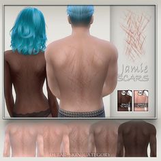 the back of two people with blue hair