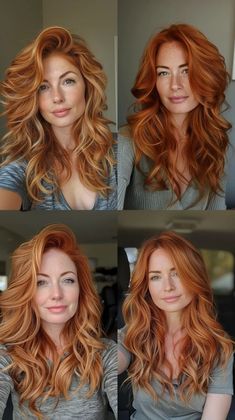 Red Copper Balayage Hair, Color For Red Heads, Summer Red Hair Color, Spring Red Hair Color, Bright Copper Hair, Pretty Redheads, Fabulous Hair, Bright Copper, Copper Hair Color