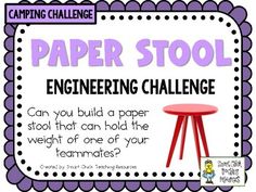 a poster with the words paper stool engineering challenge