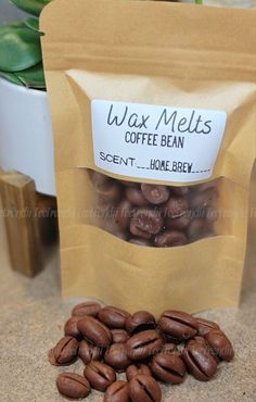 a bag of coffee beans sitting on top of a counter