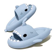 Summer Slides, Shark Plushies, Shark Sandals, Shark Cloud Slides, Gray Shark Slides, Shark Slides, Shark Cushion Slides, Cute Shark Slippers, Shark Mouth Open