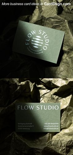 two business cards with the words flow studio on them