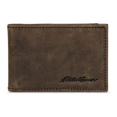 Carry your cards and cash in style with this men's leather wallet from Eddie Bauer. Carry your cards and cash in style with this men's leather wallet from Eddie Bauer. RFID-blocking technology helps protect your information Dimensions: 4 in. x 2.75 in. x 0.5 in.FABRIC & CARE Leather Spot clean Imported Size: One Size. Color: Med Brown. Gender: male. Age Group: adult. Classic Bifold Wallet With Leather Patch, Brown Card Holder With Id Window, Rugged Leather Bifold Wallet, Wallet Craft, Brown Leather Wallet, Leather Wallet Mens, Eddie Bauer, Money Clip, Wallet Men