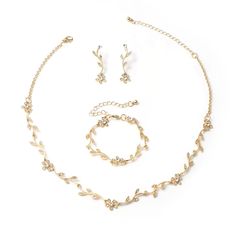 PRICES MAY VARY. ♦【Sparking Jewelry Set】Elegant and Classic Flower Leaves Design Necklace and Earrings Set with a shinny Bracelet. So Delicate and Pretty, is a prefect accessory to attend a party or Banquet, will surely win you many compliments. ♦【Exact Measurement】 Silver Choker Necklace length 16.5+ 3.5 inch and 0.4 inch Wide. Bracelet length 6 +3 inch, can fit most women and girls. ♦【High Quality Material】Made with High Quality Top AAA Crystals and Environment Friendly Alloy which never fades Champagne Jewelry, Bridal Jewelry Sets Brides, Classic Flower, Wedding Jewelry Set, Silver Choker Necklace, Rhinestone Choker Necklace, Prom Jewelry, Women's Jewelry Sets, Rhinestone Choker