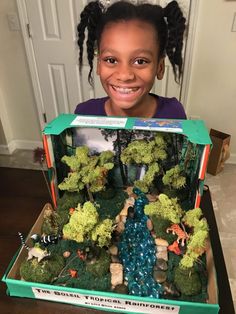 Rain Forest Diorama, Rainforest Diorama, Rainforest Crafts, Elementary School Projects, Biomes Project, Rainforest Ecosystem, Rainforest Project