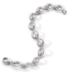 “The Twist” Luxe Infinity Bracelet Modern Sterling Silver Bracelet, Classic Infinity Bracelet For Formal Occasions, Modern Oval Link Bracelet For Everyday Luxury, Luxury Silver Infinity Bracelets, Elegant Sterling Silver Infinity Chain Bracelet, Elegant Sterling Silver Bracelet With Cable Chain For Everyday, Elegant Everyday Sterling Silver Cable Chain Bracelet, Modern Everyday Luxury White Gold Chain Bracelet, Modern Bracelet With Oval Cable Chain