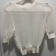 Never Worn, Extremely High Quality, Very Adorable For Layering. Stretchy. Mesh Sweater, Aritzia Babaton, Colorful Sweaters, Layering, Color White, Womens Tops, Tops & Tees, Mesh, High Quality