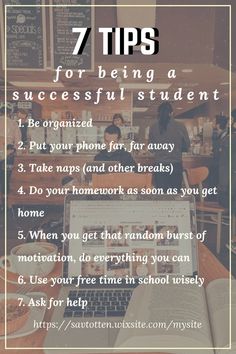 the 7 tips for being a successful student