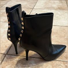 Excellent Condition Without Box! Elegant Studded Closed Toe Boots, Chic High Heel Boots With Studded Outsoles, Elegant Studded Ankle Boot Heels, Chic Studded Heeled Boots For Formal Occasions, Elegant Spiked Ankle Boots, Elegant Spiked Formal Boots, Chic Ankle-high Boots With Studded Rubber Outsoles, Chic Ankle-high Boots With Studded Outsoles, Elegant Formal Boots With Studded Rubber Outsoles