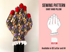 the sewing pattern for an adult sized glove is shown