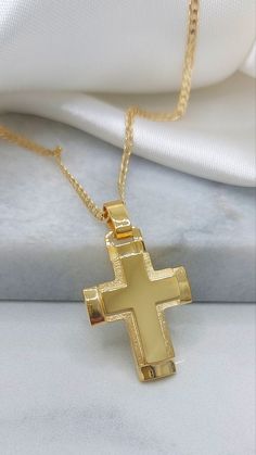 A Perfect Solid Gold Cross Yellow Gold 14k Gross  Details: Height33 mm Width:19 mm Weight:Approximately 9.9 gr 14k / 11.0gr 18k Metal:Yellow Gold Style:      Baptism Cross ❣️ For more  crosses take a look here      👉  https://www.etsy.com/shop/GiorgosJewelry?ref=seller-platform-mcnav&section_id=15859824 🎁 All of our jewelry come in specially hand packaged gift boxes        so they are ready for great gift giving! 📞 Please fill in your order a mobile phone number for any communication with the Yellow Gold Cross Necklaces For Baptism, Yellow Gold Cross Pendant For First Communion, Yellow Gold Cross Pendant For Baptism, Yellow Gold Baptism Cross Pendant Jewelry, 14k Gold Cross Necklaces For Baptism, Gold Cross Jewelry For Baptism, Gold Cross Pendant Necklace For Baptism, 14k Gold Cross Necklace For Baptism, Gold Pendant For First Communion