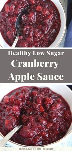 a bowl filled with cranberry apple sauce