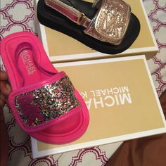 Brand New Create Your Own World, Toddler Sandals, Swag Shoes, Sandals Flip Flops, Michael Kors Shoes, Girl Clothes, Flip Flop Sandals, Baby Stuff, Kids Shoes