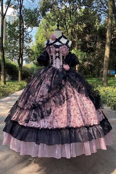 Process Time: Could be shipped out in 5-20 days. Fabric: Polyester Color: Blue, Pink Feature: Ruffle, Hanayome, Bowknot, Lace Style: Gothic Include: Dress*1 (Any of the accessory is not included.) Size (IN) Bust Waist Length S 31.50-35.43 25.59-27.56 55.91 M 33.46-37.40 27.56-29.53 55.91 L 35.43-39.37 29.53-31.50 56.69 XL 37.40-41.34 31.50-33.46 56.69 Size (CM) Bust Waist Length S 80-90 65-70 142 M 85-95 70-75 142 L 90-100 75-80 144 XL 95-105 80-85 144 Dress Design Sketches, Fantasy Gowns, Fairytale Dress, Gothic Dress, Lace Fashion, Really Cute Outfits, Lolita Dress, Gothic Lolita, Lolita Fashion