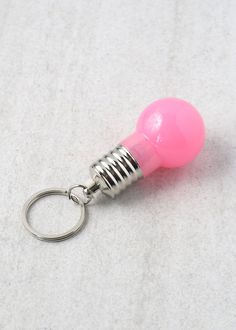 Lightbulb Keychain Pink ACCESSORIES - Shop Miss A Purple Keychains, Rings Bracelets, Earrings Rings, Miss A, Trendy Jewelry, Keychains, Light Up, Pink Blue, Different Colors