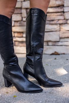 Tall Boots Step into style and comfort with the Matisse Bonnye Western Boots! These knee-high beauties feature a faux leather upper and a convenient side zipper for easy on/off. Seamlessly transition through the changing seasons with these versatile and chic boots. Embrace effortless style and comfort with every step! Fits true to size Faux leather upper Side zipper for easy on/off Padded insole Synthetic upper Pointed te Approx. 17" shaft height Approx. 15.6" calf circumference 0.5" platform, 2 Black Western Boots, Chic Boots, Boots For Fall, Vintage Couture, Vintage Havana, Capri Blue, Dressy Tops, Changing Seasons, Boutique Jewelry