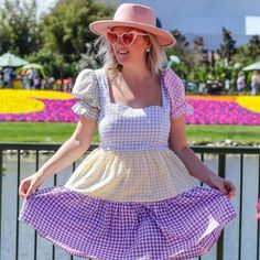 Making Memories And Looking Stunning Is Our Thing! This Dress Is So Iconic And Trendy. The Color Combo And The Silhouettes Are Just Gorgeous. We Know You'll Have The Best Time In It! Women's Square Neck Short Puff Sleeve Tiered Color Block Gingham Check Mini Dress Size Bust Waist Hips M (8-10) 36-37 29-30 38-39 Liz Is 5'7 And Wears A Size Medium Spring Picnic Dress With Short Sleeves, Short Sleeve Dress For Spring Picnic, Spring Picnic Short Sleeve Dress, Cute Spring Mini Dress For Picnic, Cute Gingham Dress For Brunch, Cute Gingham Dresses For Day Out, Chic Gingham Dress For Spring, Spring Pink Mini Dress For Picnic, Spring Picnic Pink Mini Dress