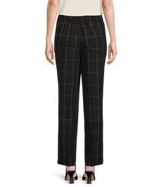 Kasper Elastic Waist Pull-On Trousers | Dillard's Modern Elastane Bottoms With Pockets, Pull-on Style Straight Dress Pants For Work, Workwear Straight Dress Pants With Pull-on Style, Straight Dress Pants With Pull-on Style For Work, Modern Pants With Pockets In Elastane, Modern Elastane Pants With Pockets, Modern Stretch Bottoms With Welt Pockets, Office Pull-on Tapered Leg Pants, Pull-on Style Pants For Workwear