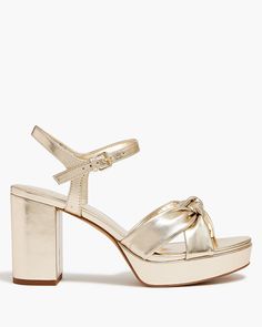 Factory: Bow Platform Heeled Sandals For Women Platform Sandals Heels, Gold Heels, Sandals For Women, Heeled Sandals, Platform Heels, Sale Items, Sandals Heels, Womens Sandals, Heel Height