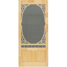 a wooden door with a glass paneled in to the center and side panels on it