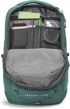 Amazon.com | THE NORTH FACE Women's Every Day Jester Laptop Backpack, Dark Sage/Burnt Coral Metallic, One Size | Backpacks Green Backpack, Green Backpacks, Dark Sage, Birthday Wishlist, North Face Backpack, North Face Women, Laptop Backpack, North Face, The North Face