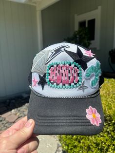 Howdy Cowgirl 2 themed Trucker Patch Hat. These are the hottest trend on social media today. Great for festivals, concerts, night life and everyday wear. This foam trucker hat is fully adjustable and offered in hat colors Black, White, Light Pink, Neon Pink, Neon Yellow and Green Camouflage. Custom Hats avail. One size fits all. $35 Small Print: patch, mama, cowboy, hat, faith, rock and Roll, trucker, patch, cap, chain, iron on, sew on, festival, concert, neon, baseball cap, ball hat, chain, vin Festival Trucker Hat Snapback, One Size, One Size Fits Most Snapback Trucker Hat For Festivals, Festival Snapback Trucker Hat, Festival 5-panel Trucker Hat One Size, Summer Party Trucker Hat, Festival 5-panel Trucker Hat, One Size Fits Most Trucker Baseball Cap For Festivals, Black Snapback Hat For Summer Festival, Trendy Bucket Hat For Music Festival