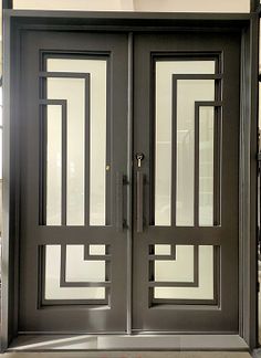 two double doors with glass panels on each side