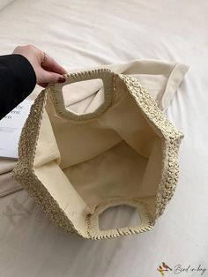 6 Beige Rectangular Bucket Bag With Top Carry Handle, Beige Rectangular Hobo Bag With Top Carry Handle, Beige Large Capacity Bucket Bag For Shopping, Cream Large Capacity Rectangular Bucket Bag, Large Capacity Cream Rectangular Bucket Bag, Large Capacity Summer Bag In Cream Color, Large Capacity Summer Bag In Cream, Neutral Rectangular Straw Bag With Handles, Rectangular Neutral Straw Bag With Handles