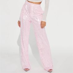 A Sweeter Place Pink Sequins Pants. I Bought A Size Medium But It Was Big. Tried On Once. Never Worn. I Got It In A Size Small. Loved It. See Picture Attached. Size Small Worn Once. Willing To Negotiate Price. Sequence Pants, Disco Barbie, Sequins Pants, Barbie Pants, Sequin Pant, Disco Pants, Pink Jumpsuit, Fashion Nova Pants, I Got It