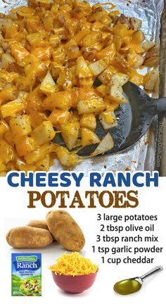 cheese ranch potatoes recipe with 3 large potatoes