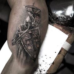 Crusader Tattoo, Tattoo Knight, Templar Tattoo, Andy Tattoo, Templar Knight Tattoo, Tattoo Rug, Armor Of God Tattoo, Armour Tattoo, David Tattoo