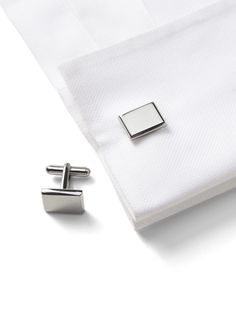 Classically styled, rectangular cuff links in an understated silver-tone that never goes out of style. Memory Cufflinks, Argentium Silver Jewelry, Silver Cufflinks Men, Upscale Fashion, Mens Fashion Wear, Mens Engagement