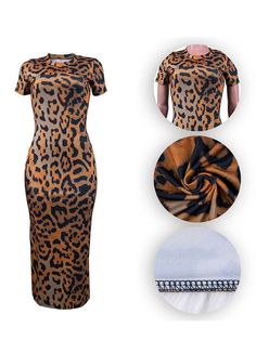 DescriptionMaterial: Polyester.Soft. Stretchy. Breathable Fabric Provides Exceptional Comfort And Durability.Feature: Sexy Crewneck Leopard Print Short Sleeve Bodycon.Occasion: Great For Cocktail. Party. Club. Wedding. Poem. Date. Working. Shopping. And Any Casual Occasions.Size Chart: Fitted Short Sleeve Leopard Print Dress, Fitted Brown Maxi Dress With Short Sleeves, Stretch Leopard Print Bodycon Dress, Leopard Print Stretch Bodycon Dress, Casual Bodycon Maxi Dress For Club, Summer Leopard Print Bodycon Dress, Leopard Print Bodycon Dress For Summer, Fitted Leopard Print Maxi Dress For Spring, Fitted Leopard Print Bodycon Dress For Summer