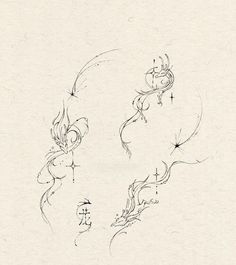 a drawing of two birds flying in the sky with chinese writing on paper behind them