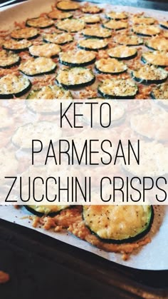 an image of keto parmesan zucchini crispes on a baking sheet