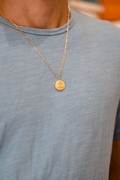 Byzantine Medallion Coin Necklace In Yellow Gold, Byzantine Style Yellow Gold Medallion Coin Necklace, Byzantine Yellow Gold Medallion Coin Necklace, Yellow Gold Byzantine Medallion Coin Necklace, Ancient Gold Coin Necklace, Hellenic Aesthetic, Hombre Aesthetic, Jordan Barrett, Ancient Greek Jewelry