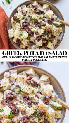 greek potato salad with sun dried tomatoes and olives