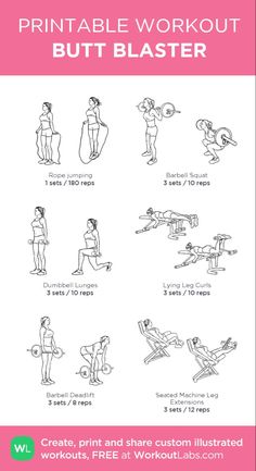 the printable workout poster shows how to do an exercise