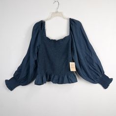 Elevate Your Wardrobe With This Stunning Girl Soul Women's Blouse In A Beautiful Blue Color. This Top Features A Square Neckline And Long Puff Sleeves, With A Smocked Woven Fabric Type For A Boho-Chic Look. The Pullover Closure Makes It Easy To Wear, While The Plus Size 3x Ensures A Comfortable Fit For All Seasons. Perfect For Any Occasion, Whether It's A Casual Day Out Or A Business Meeting, This Blouse Is Made Of Polyester And Is Easy To Care For. The Solid Pattern And Basic Style Make It A Ve Vintage Elements, Top Plus Size, Business Meeting, Long Puff Sleeves, Woven Top, Colorful Boho, Basic Style, Blue Blouse, Solid Pattern