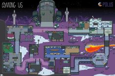 a map of a space station with lots of buildings and other things on it,