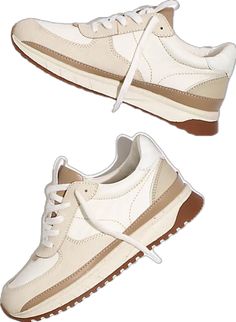 Recycled Rubber, Trainer Sneakers, Nubuck Leather, Cotton Lace, Walk On, Recycled Cotton, Madewell, Color Blocking, Leather Upper