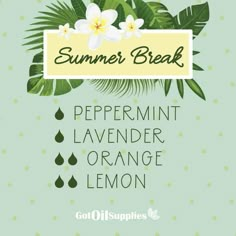 Summer Essential Oils, Diffuser Scents, Doterra Essential Oils Recipes