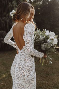 Orla Gown-Wedding Gowns-Grace Loves Lace-Rituals of Love-Vancouver Canada Long Sleeve Wedding Dress Boho, Lace Bride, White Wedding Dress, Back Wedding Dress, Sleeve Wedding Dress, Long Sleeve Wedding, Long Wedding Dresses