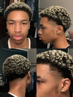 Hair Tints Ideas, Tint Hair Color For Men, Hair Dye Colors Men, Hair Dye Men Ideas, Black Men Hair Dye Ideas, Short Hair Dye Ideas Men, Afro Hair Dye, Afro Fade Haircut