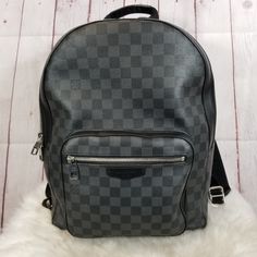 Brand: LOUIS VUITTON Style: BACKPACK DESIGNER Color: BLACK Size: LARGE LV Damier Graphite Josh backpack signature confirmation requiredSKU: 327-32711-40443Certificate of ity provided. Designer Backpack With Dust Bag, Designer Leather Travel Backpack, Designer Travel Backpack, Designer School Backpack, Designer Leather Backpack For Business, Designer Black Leather Backpack For Travel, Designer Black Leather Travel Backpack, Designer Black Leather Backpack For Business, Designer Black Backpack For Formal Occasions