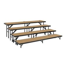 three rows of wooden benches sitting on top of each other in front of a white background